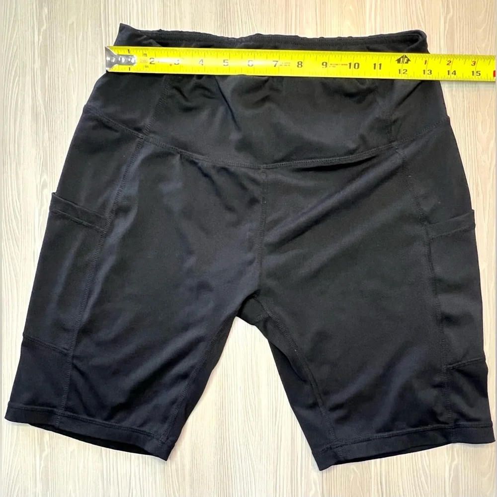 BALEAF Women’s High Waisted Biker Shorts with Pockets Black Size L Yoga Athletic